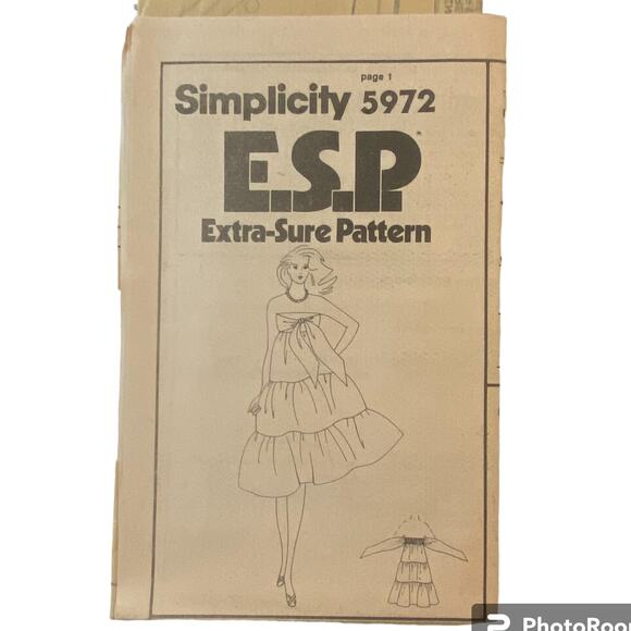 Simplicity 5972 Pattern Dress Miss 6-10 Uncut Cottagecore Pullover Strapless - Picture 6 of 8